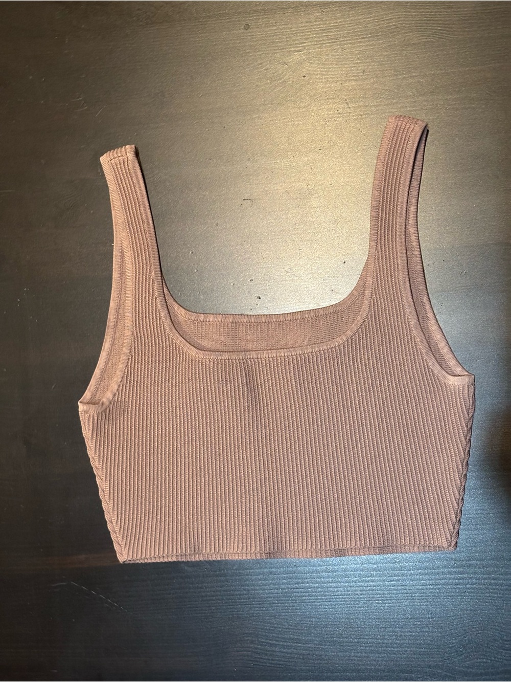 Babaton Ribbed Square-Neck Crop Top in Mauve - Picture 9 of 10